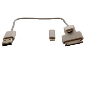JUPIO C&acirc;ble 3 in 1 (Apple 30 pin, Apple 8 pin, Micro USB)