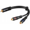 C&acirc;ble adaptateur audio Y, st&eacute;r&eacute;o RCA m&acirc;le vers 1x RCA femelle, OFC, Double Blindage