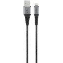 C&acirc;ble Textile Lightning vers USB-A avec Connecteurs M&eacute;talliques, 1 m