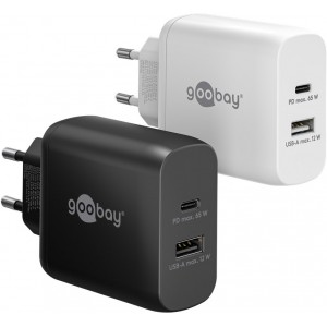 Chargeur Rapide Double USB-C&trade; PD GaN (65 W) blanc
